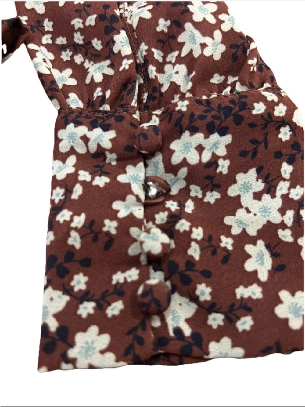 Abercrombie & Fitch Brown Floral Button Front Top - Picture 5 of 6